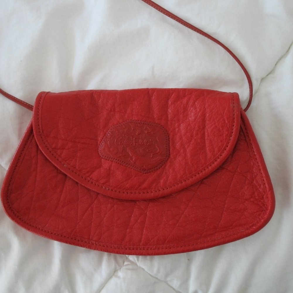 Carlos Falchi Red Leather Small Bag